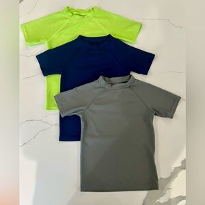 Green, Navy, and Gray Swim Rashguards with UV Protection